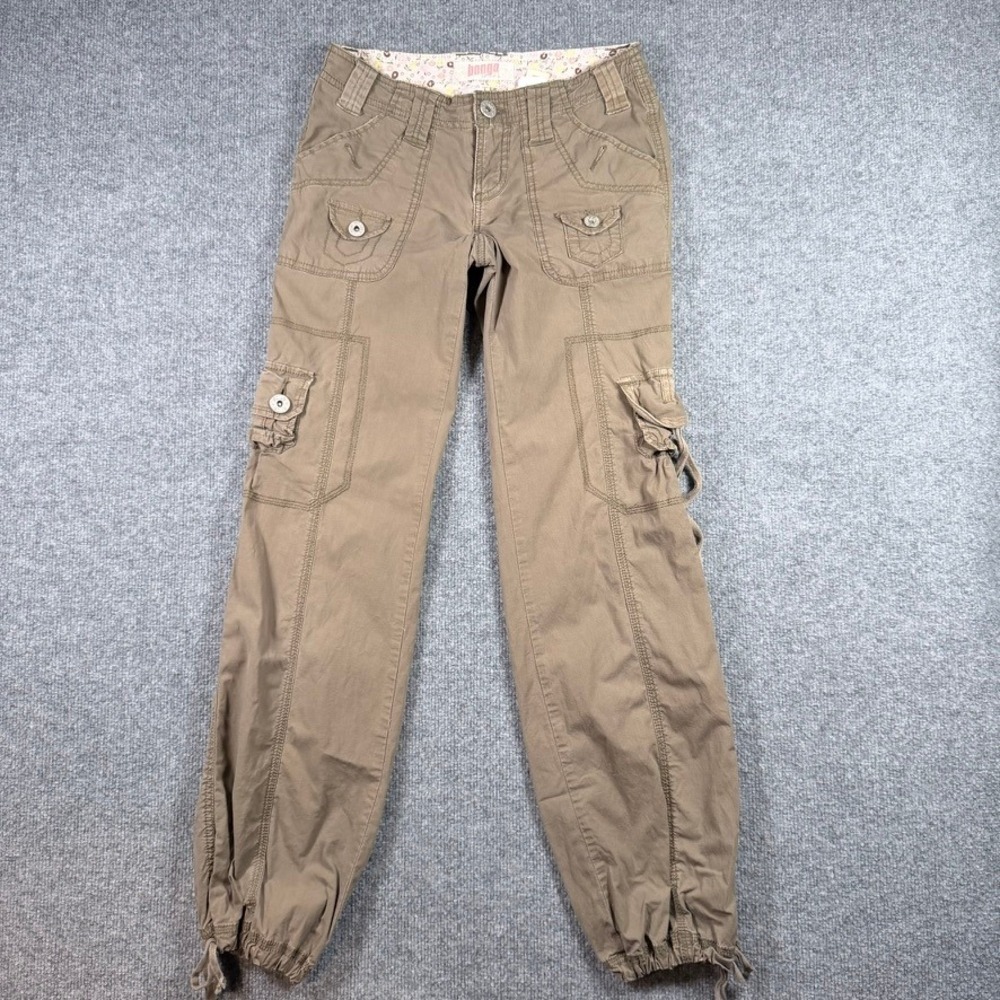 Bongo Cargo Pants Juniors Size 3 Brown Low Rise Utility Y2K G.I. Jane